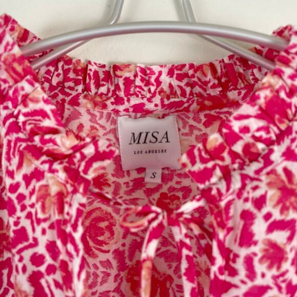 MISA x Revolve Lilian Dress Short in Pink and White Trim Size SMALL - Picture 4 of 8